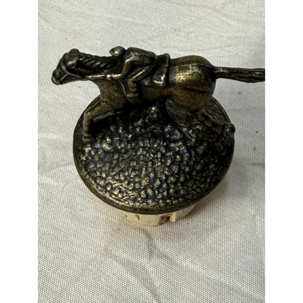 Blanton's Bourbon Horse Bottle Stopper Letter N Bronze Tone Metal Jockey Cork